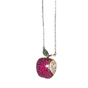Bitten Apple Necklace  18k yellow Gold Plated